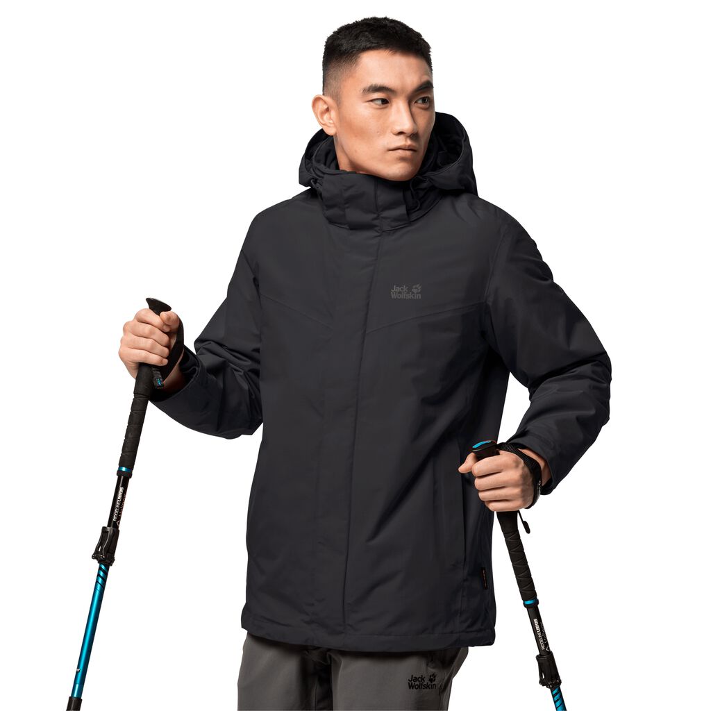 Jack Wolfskin GOTLAND μπουφαν 3 σε 1 ανδρικα μαυρα | GR4974020